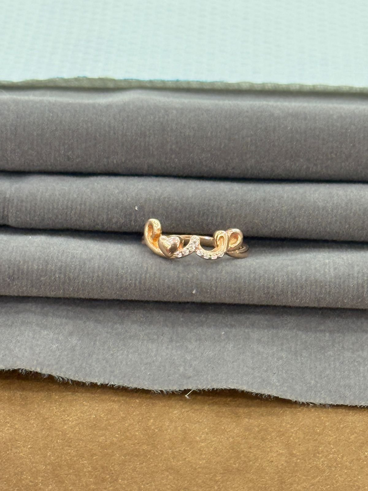 92.5 Silver Rose Gold Love Engraved Heart Ring